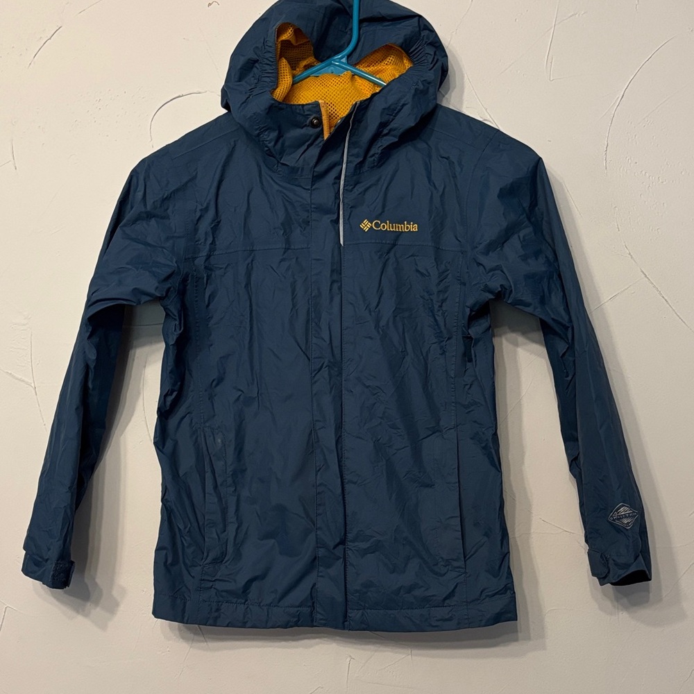 Columbia Kids' Navy Raincoat with Yellow Lining